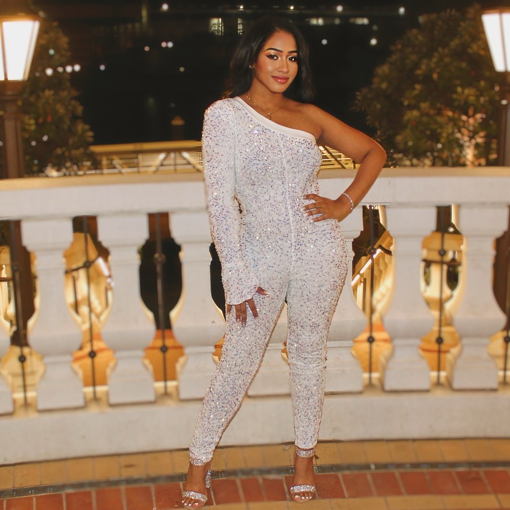 White sequin Jumpsuit